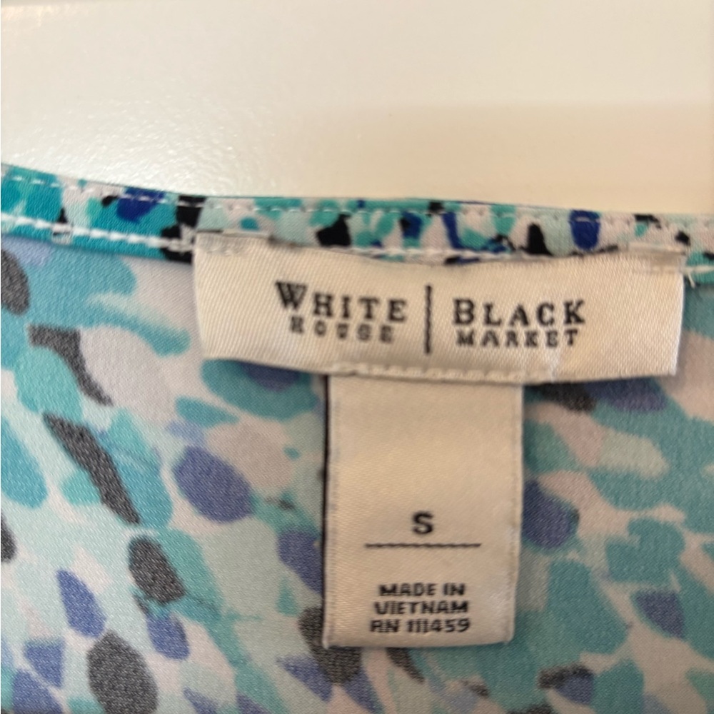 WHBM Sleeveless Ruffle Top - Blue Multi - Picture 4 of 5